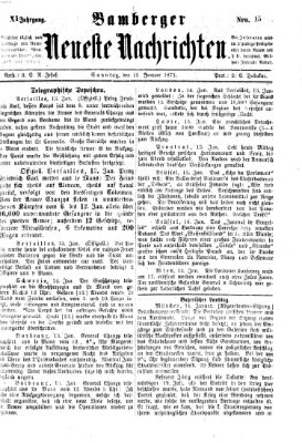 Bamberger neueste Nachrichten Sonntag 15. Januar 1871