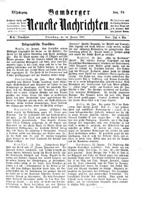 Bamberger neueste Nachrichten Dienstag 24. Januar 1871