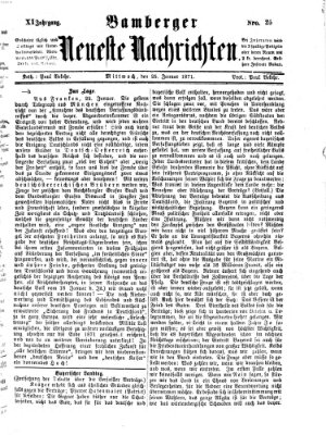 Bamberger neueste Nachrichten Mittwoch 25. Januar 1871