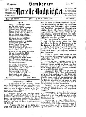 Bamberger neueste Nachrichten Freitag 27. Januar 1871