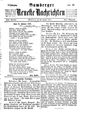 Bamberger neueste Nachrichten Montag 30. Januar 1871