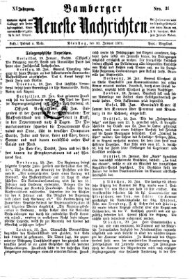 Bamberger neueste Nachrichten Dienstag 31. Januar 1871