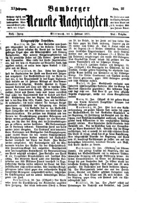 Bamberger neueste Nachrichten Mittwoch 1. Februar 1871