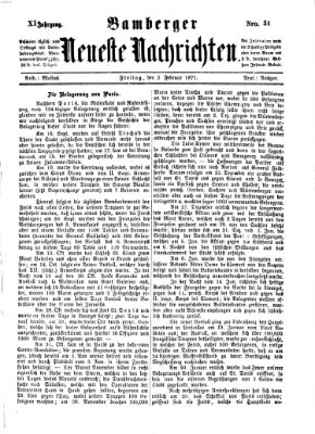 Bamberger neueste Nachrichten Freitag 3. Februar 1871