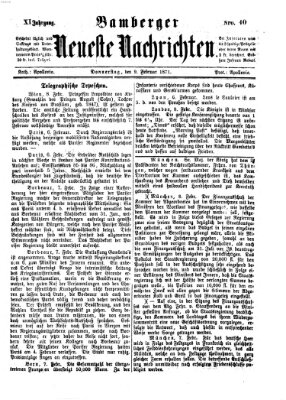 Bamberger neueste Nachrichten Donnerstag 9. Februar 1871