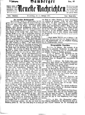 Bamberger neueste Nachrichten Samstag 11. Februar 1871