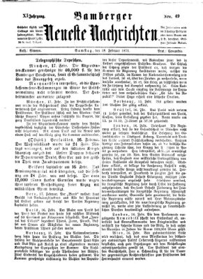 Bamberger neueste Nachrichten Samstag 18. Februar 1871