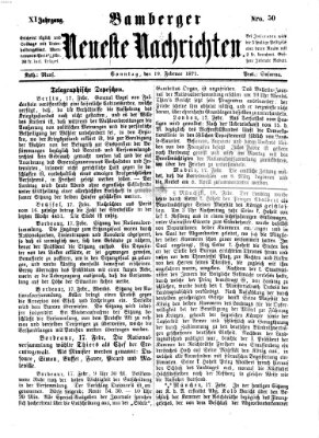 Bamberger neueste Nachrichten Sonntag 19. Februar 1871