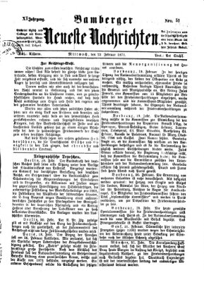 Bamberger neueste Nachrichten Mittwoch 22. Februar 1871