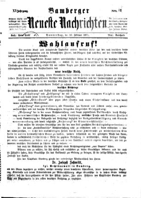 Bamberger neueste Nachrichten Donnerstag 23. Februar 1871