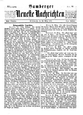 Bamberger neueste Nachrichten Mittwoch 22. März 1871