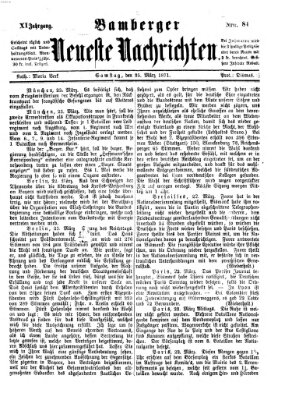 Bamberger neueste Nachrichten Samstag 25. März 1871