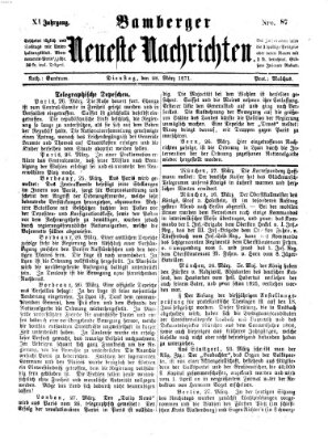 Bamberger neueste Nachrichten Dienstag 28. März 1871