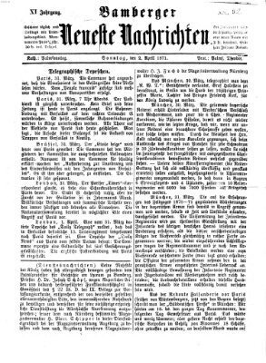 Bamberger neueste Nachrichten Sonntag 2. April 1871