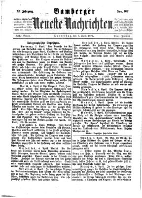 Bamberger neueste Nachrichten Donnerstag 6. April 1871