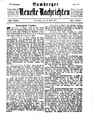 Bamberger neueste Nachrichten Dienstag 18. April 1871