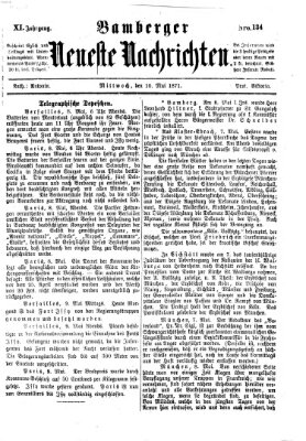 Bamberger neueste Nachrichten Mittwoch 10. Mai 1871