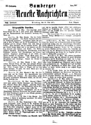 Bamberger neueste Nachrichten Dienstag 30. Mai 1871