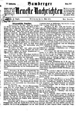 Bamberger neueste Nachrichten Mittwoch 31. Mai 1871