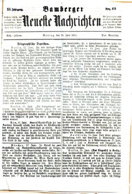 Bamberger neueste Nachrichten Montag 19. Juni 1871