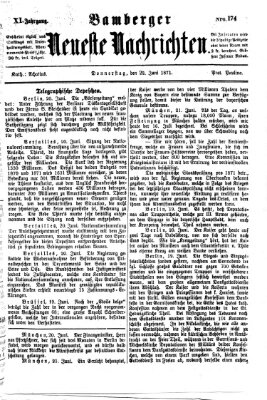 Bamberger neueste Nachrichten Donnerstag 22. Juni 1871