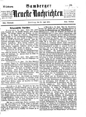 Bamberger neueste Nachrichten Freitag 23. Juni 1871