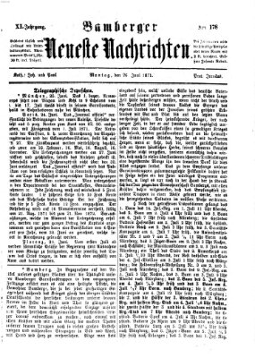 Bamberger neueste Nachrichten Montag 26. Juni 1871