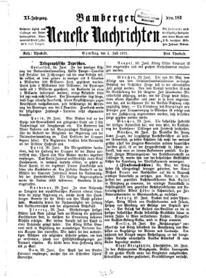 Bamberger neueste Nachrichten Samstag 1. Juli 1871