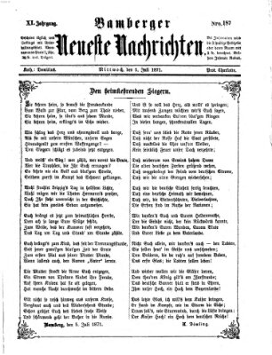 Bamberger neueste Nachrichten Mittwoch 5. Juli 1871