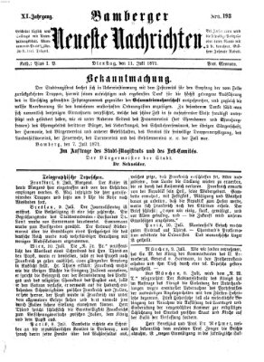 Bamberger neueste Nachrichten Dienstag 11. Juli 1871