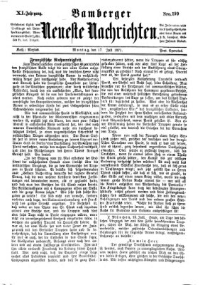 Bamberger neueste Nachrichten Montag 17. Juli 1871