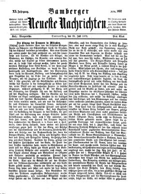 Bamberger neueste Nachrichten Donnerstag 20. Juli 1871