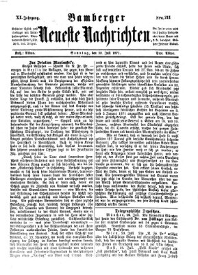 Bamberger neueste Nachrichten Sonntag 30. Juli 1871