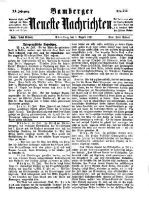 Bamberger neueste Nachrichten Dienstag 1. August 1871