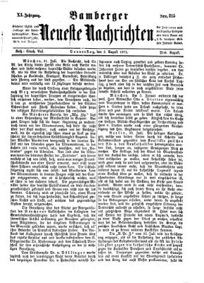 Bamberger neueste Nachrichten Donnerstag 3. August 1871