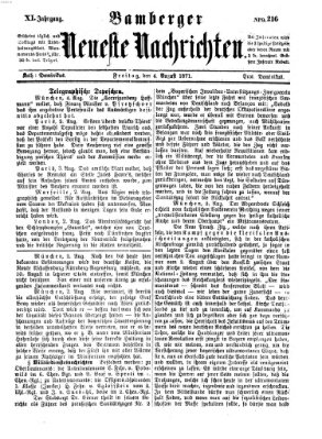 Bamberger neueste Nachrichten Freitag 4. August 1871