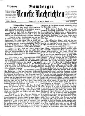 Bamberger neueste Nachrichten Donnerstag 10. August 1871