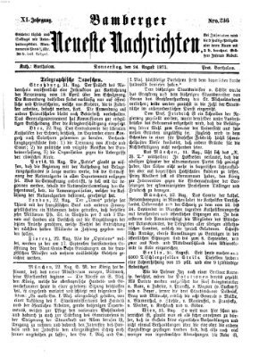 Bamberger neueste Nachrichten Donnerstag 24. August 1871