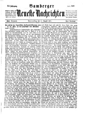 Bamberger neueste Nachrichten Donnerstag 31. August 1871