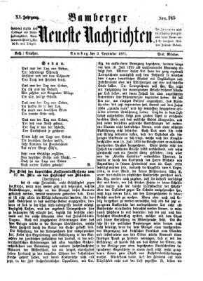 Bamberger neueste Nachrichten Samstag 2. September 1871