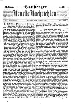 Bamberger neueste Nachrichten Montag 4. September 1871