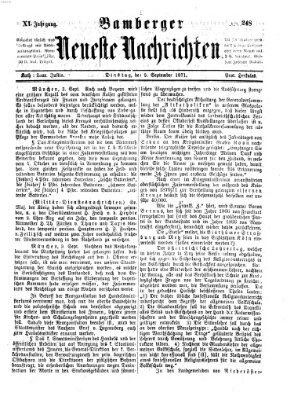 Bamberger neueste Nachrichten Dienstag 5. September 1871