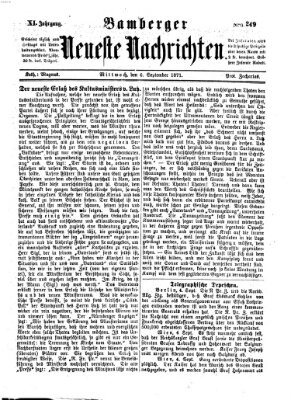 Bamberger neueste Nachrichten Mittwoch 6. September 1871