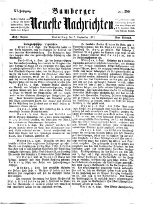 Bamberger neueste Nachrichten Donnerstag 7. September 1871