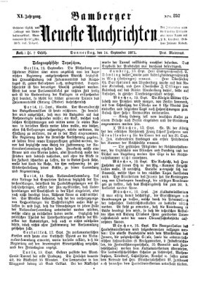 Bamberger neueste Nachrichten Donnerstag 14. September 1871