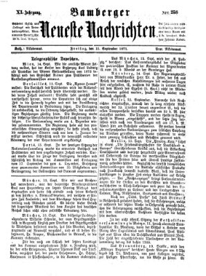 Bamberger neueste Nachrichten Freitag 15. September 1871