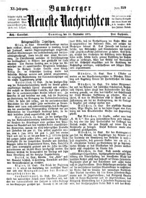 Bamberger neueste Nachrichten Samstag 16. September 1871