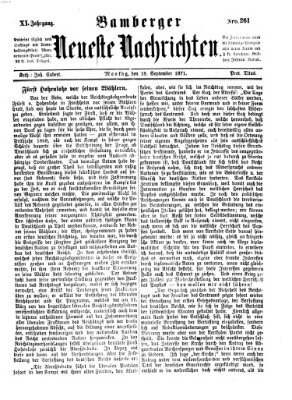 Bamberger neueste Nachrichten Montag 18. September 1871