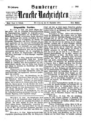 Bamberger neueste Nachrichten Mittwoch 20. September 1871