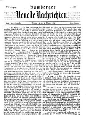 Bamberger neueste Nachrichten Mittwoch 4. Oktober 1871